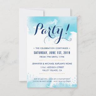 CARTE DE FÊTE moderne aqua bleu aquarelle