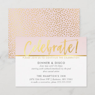 CARTE DE FÊTE Pale blush rose faux or