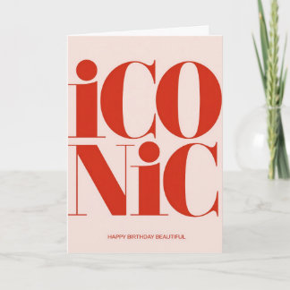 Carte de fête rose et rouge avec une typographie g