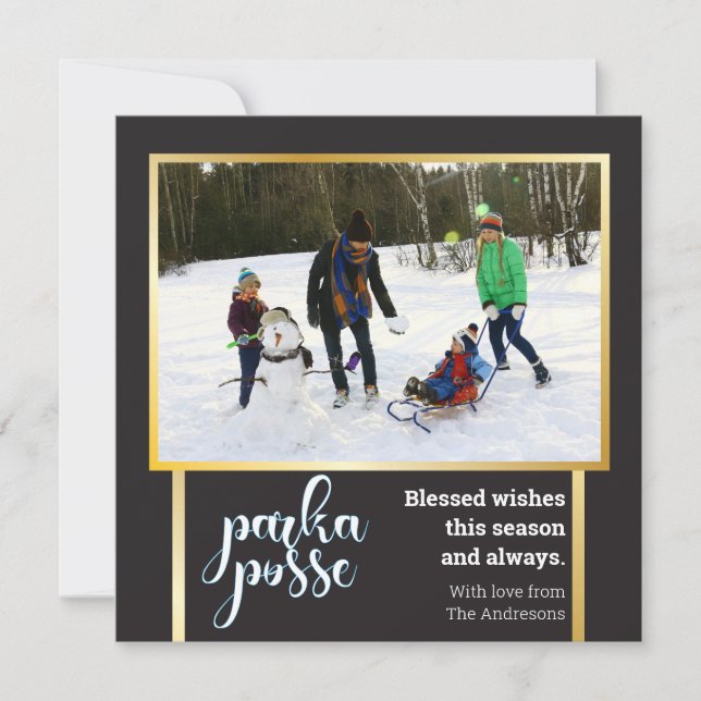 Carte de fête unique 🎄 Parka Posse de Noël (Devant)