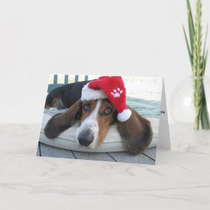 Carte de fêtes avec Basset Hound