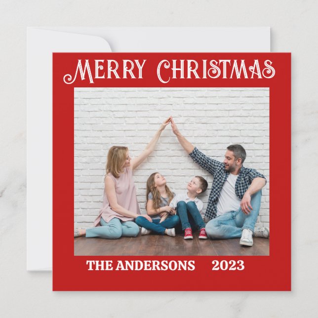 Carte de fêtes de Noël à plat personnalisée (Devant)