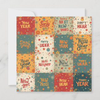 Carte de fêtes plates pour le Nouvel An
