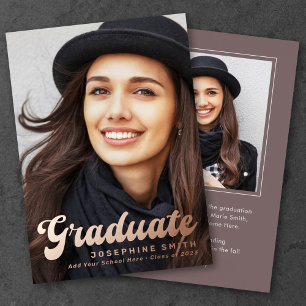 Carte de feuille de faire-part de graduation photo