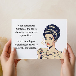 Carte de fiançailles et de mariage humour noir
