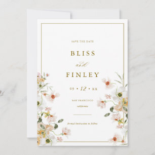 Carte de fiançailles minimale florale BLISS