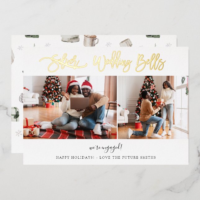 Carte de fiançailles ou de fuite avec plusieurs ph (Recto/Verso)