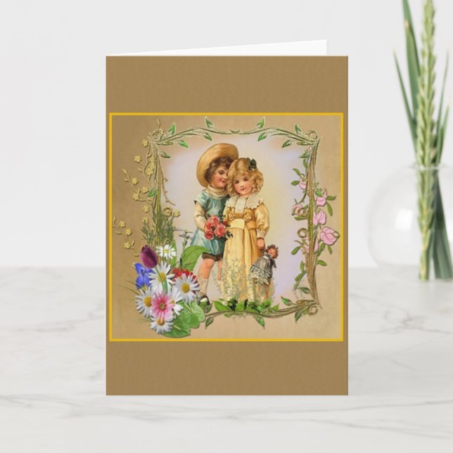 Carte de fiançailles ou de mariage victorienne (Devant)