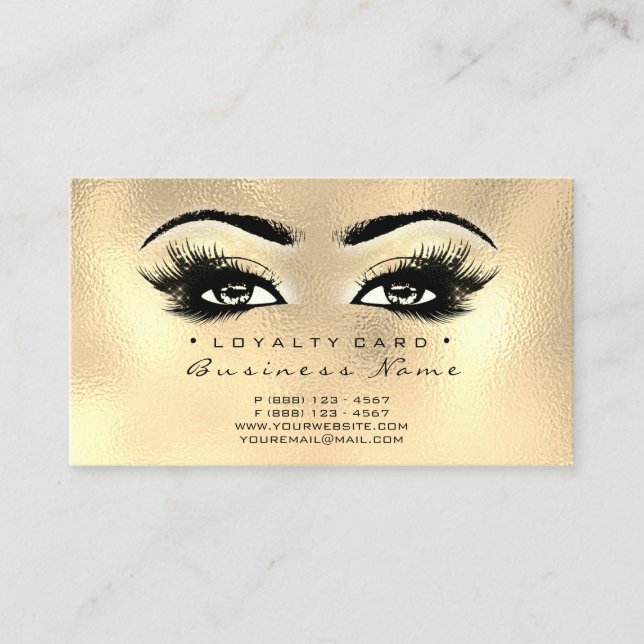 Carte de fidélité 6 Beauté Salon Lashes Maquillage (Devant)