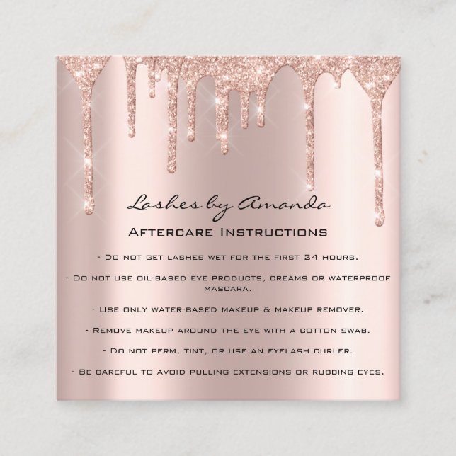 Carte de fidélité 6 Punch Aftercare Eyelash Rose d (Devant)
