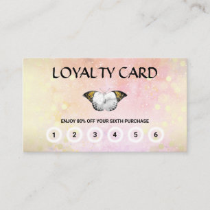 Carte De Fidélité *~* 6 Punch Butterfly Moth Magic Peach Gold