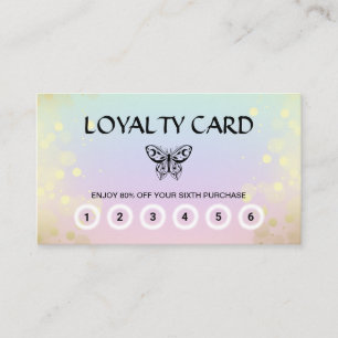 Carte De Fidélité *~* 6 Punch Butterfly Moth Magic Rainbow Pastel 