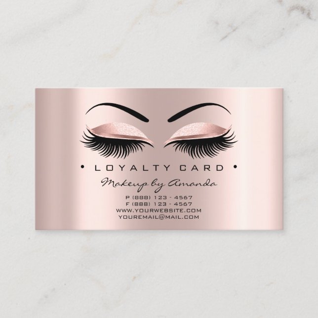 Carte de fidélité 6 Punch Maquillage Lashes Coeur  (Devant)