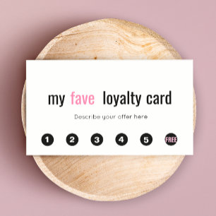 Carte De Fidélité 6 Punch Pink Beauty Salon Customer Loyalty Card