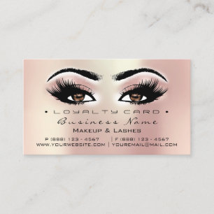 Carte de fidélité 6 Salon de beauté Lash Peach Ros