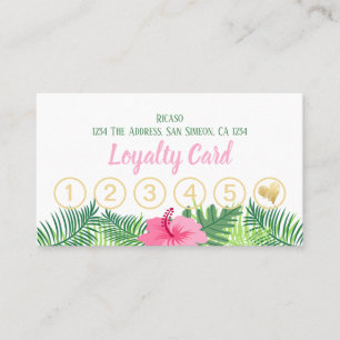 Carte De Fidélité 6ème rendez-vous de fleur tropicale personnalisé
