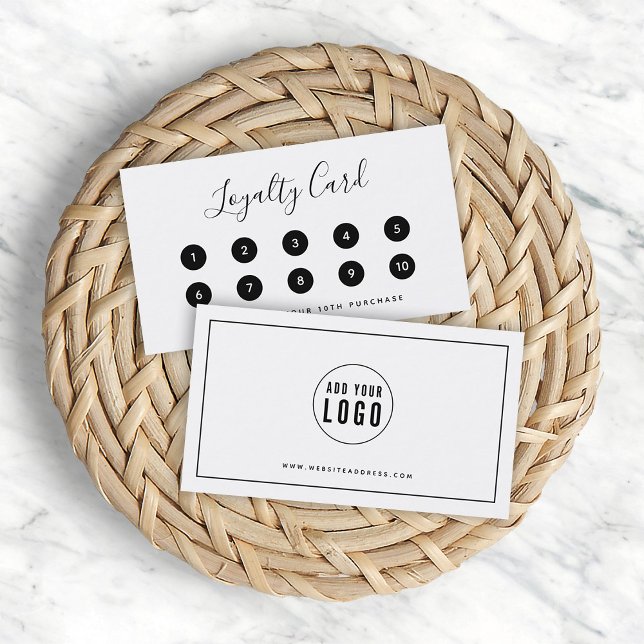 Carte De Fidélité Ajouter votre bordure noire de logo (Créateur téléchargé)