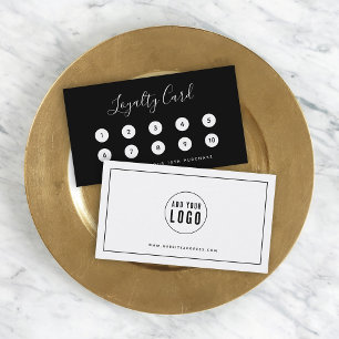 Carte De Fidélité Ajouter votre logo Bordure noire Couleur modifiabl