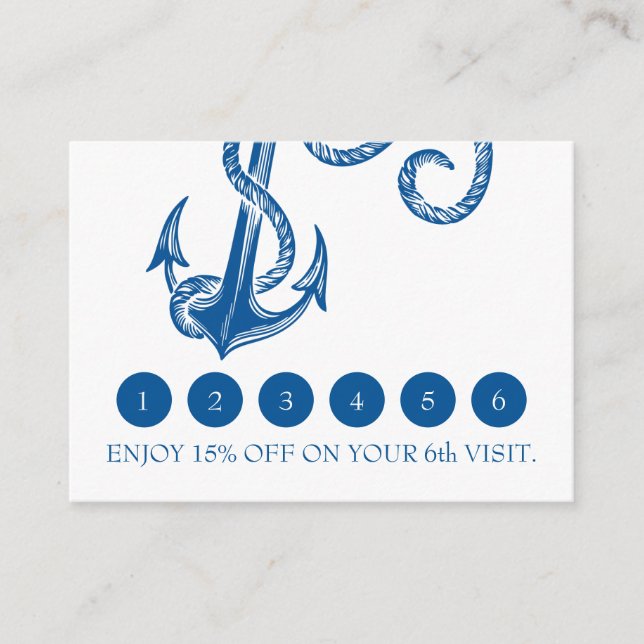 Carte de fidélité Ancre bleu marine (Devant)