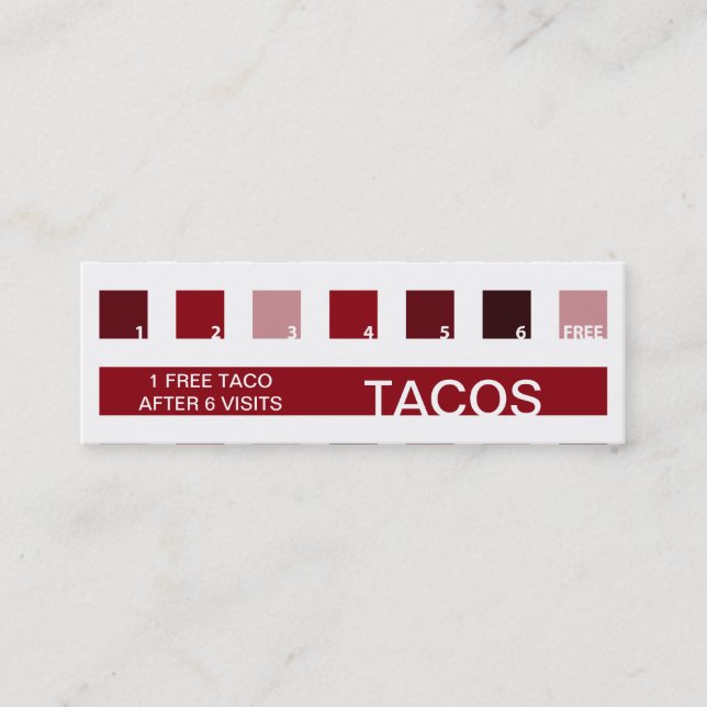 Carte De Fidélité Appréciation de client de TACOS (carrés de mod) (Devant)