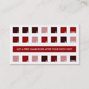 Carte De Fidélité appréciation du client HAMBURGER (carrés de mode)
