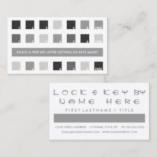 Carte De Fidélité appréciation du client LOCKSMITH (carrés mod)