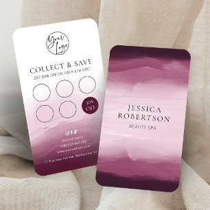 Carte De Fidélité Aquarelle moderne Bourgogne Beauté Salon Nails Spa