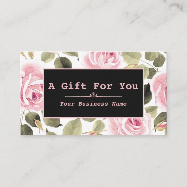 Carte De Fidélité Aquarelle moderne Floral Rose Artiste maquillage n (Devant)