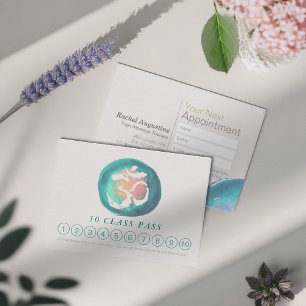 Carte De Fidélité Aquarelle Om Signe YOGA 10 Classe Pass Rendez-vous