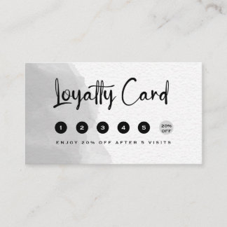 Carte De Fidélité Aquarelle professionnelle Noir et Blanc Loyauté Ca
