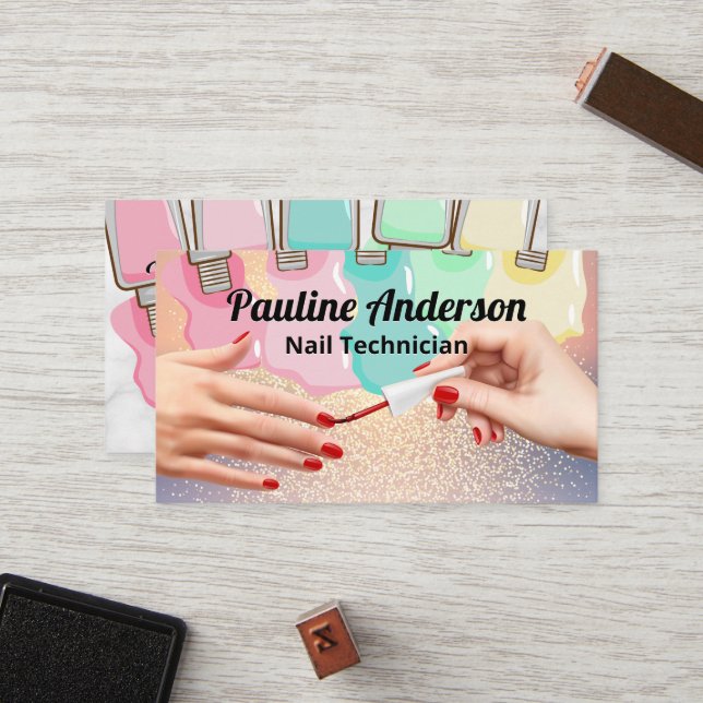 Carte De Fidélité Arrière - plan parties scintillant | Liquide polon (Devant/Arrière en situation)
