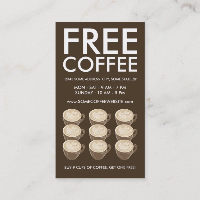 Carte De Fidélité art de coeur de café (Devant)