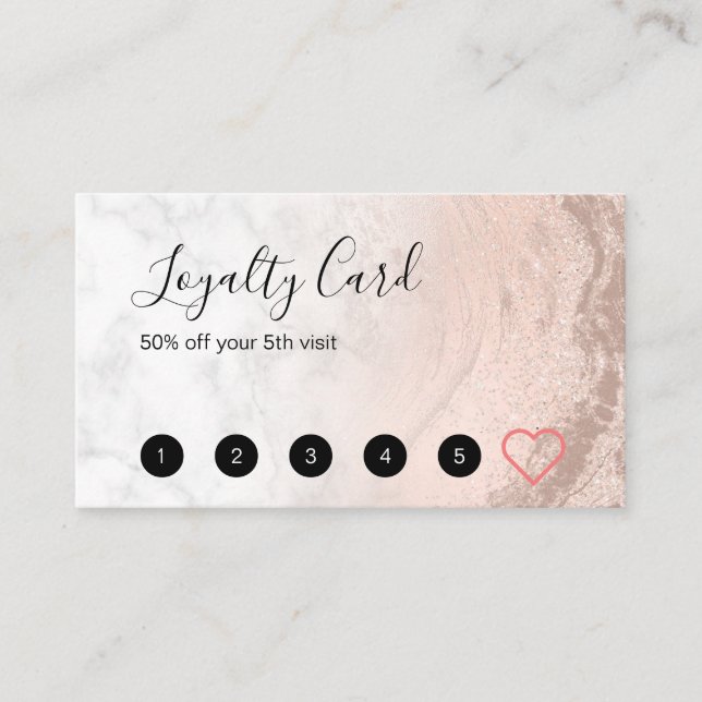 Carte De Fidélité Artiste maquillage en marbre de parties scintillan (Devant)
