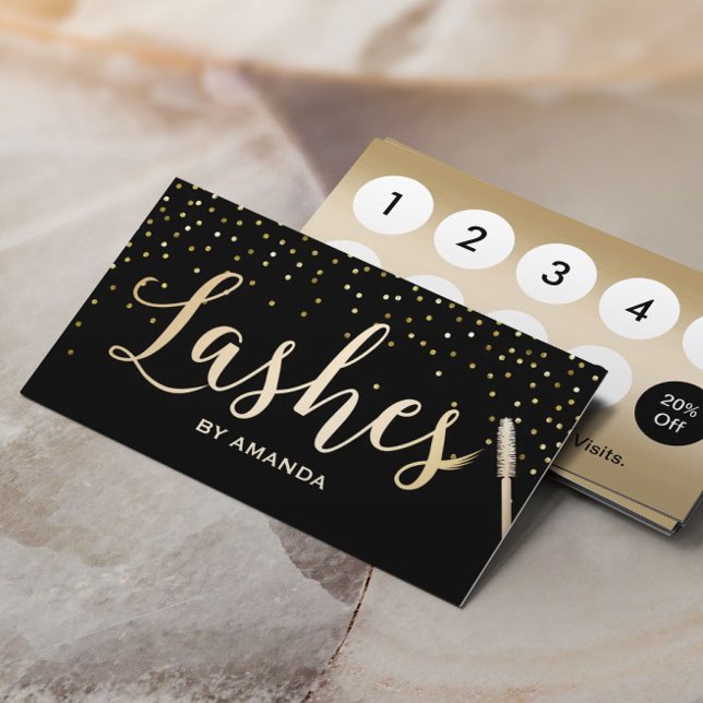 Carte de fidélité | Artiste maquillage Lashes Noir (Créateur téléchargé)