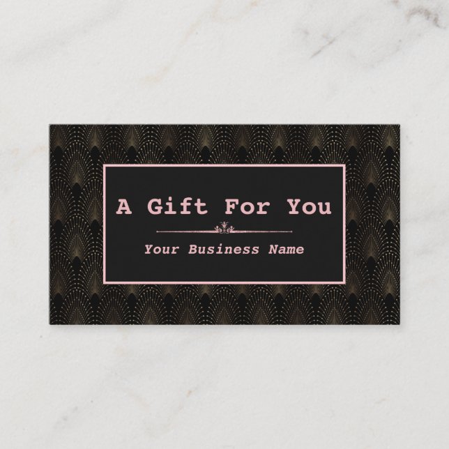 Carte De Fidélité Artiste maquillage Rose Art Déco (Devant)