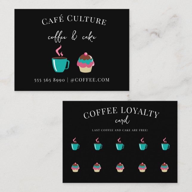 Carte de fidélité au café (Devant / Derrière)