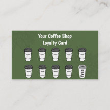 Carte de fidélité au café minimaliste vert