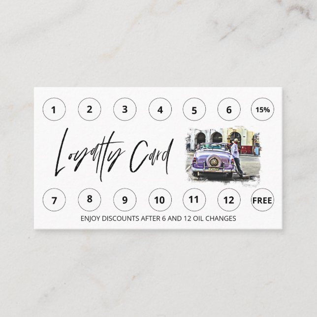 Carte De Fidélité *~* Auto QR Lube Lavage de voiture - LOGO Rewards  (Devant)