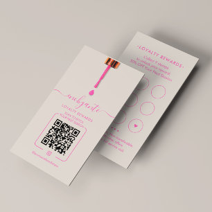 Carte De Fidélité Barre à Vernis à Ongles Récompenses en Sable Rose 