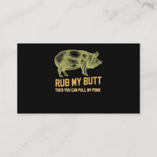 Carte De Fidélité BBQ  Cochon De Grill BBQ Funny Porc Id Fumée Rôtie
