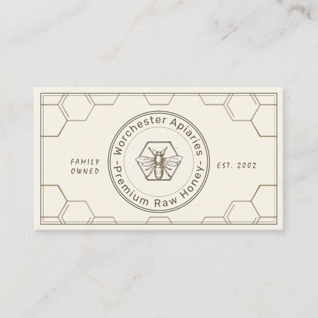 Carte De Fidélité Beekeeper Honey Customer Loyalty Card Ivory (Devant)