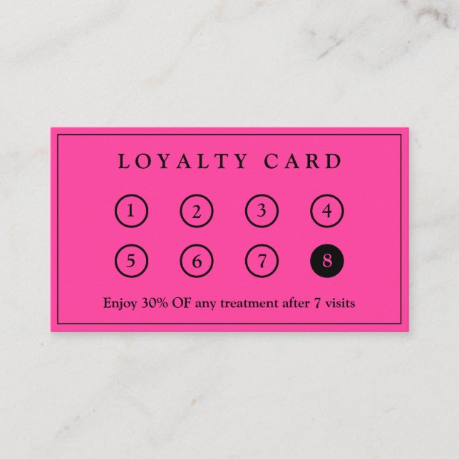 Carte De Fidélité Bight Pink Elegant Modern Company Business Logo (Devant)