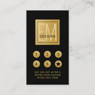 Carte de fidélité Black Gold Elegant Professional