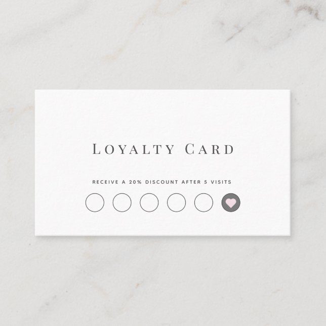 Carte de fidélité blanche minimaliste (Devant)