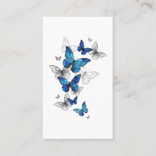 Carte De Fidélité Blue Flying Butterflies Morpho