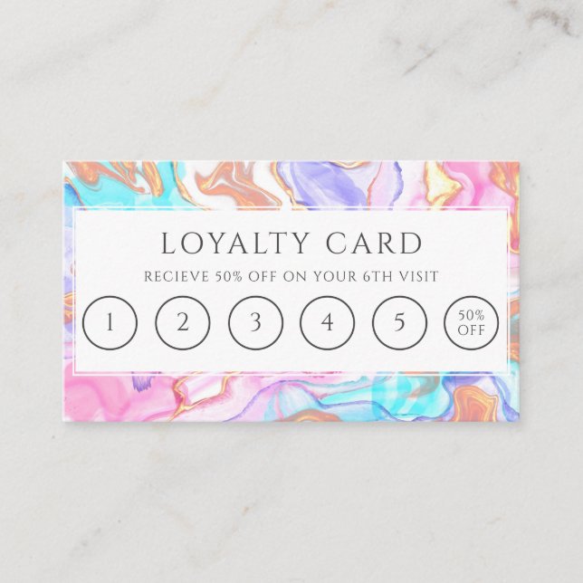 Carte De Fidélité Blue Rose Gold parties scintillant Coiffeuse Styli (Devant)