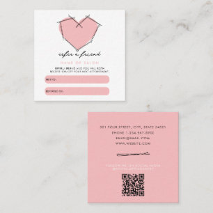 Carte De Fidélité Bobby Pins Logo Hair Styliste Rose Référer un ami