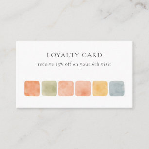 Carte De Fidélité Boho Carreaux Pastel Chaud Poterie 6 PUCHES client