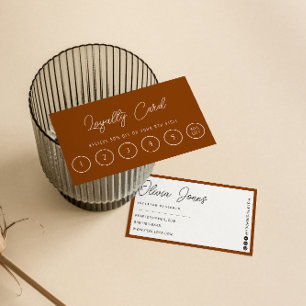 Carte De Fidélité Boho Orange Terracotta Brûlé Moderne 6 Punch