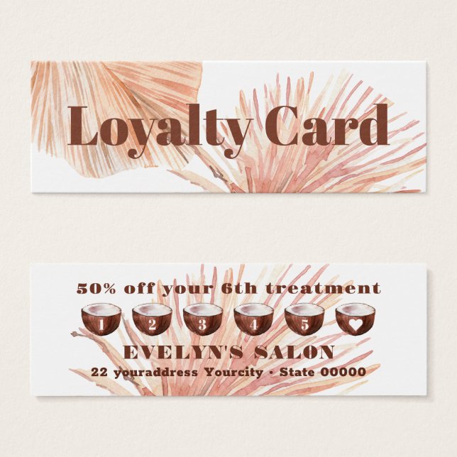 carte de fidélité boho tropical mini (Devant & derrière)